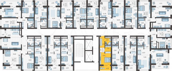 Квартира-студия, 23,2 м², 12/19 эт.