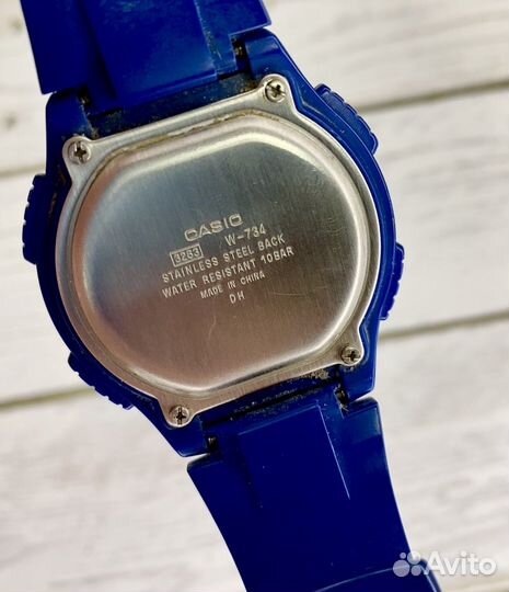 Электронные часы casio синие с подсветкой