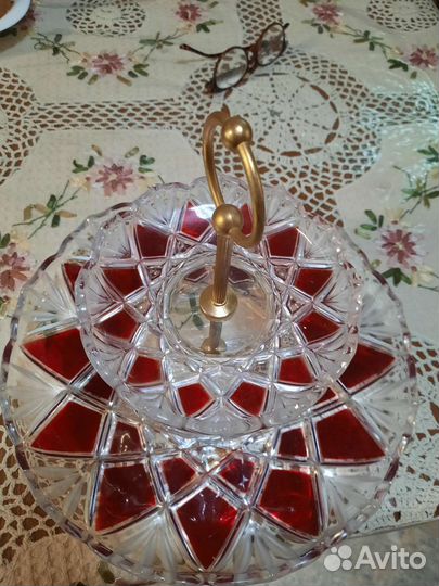 Ваза для фруктов хрусталь