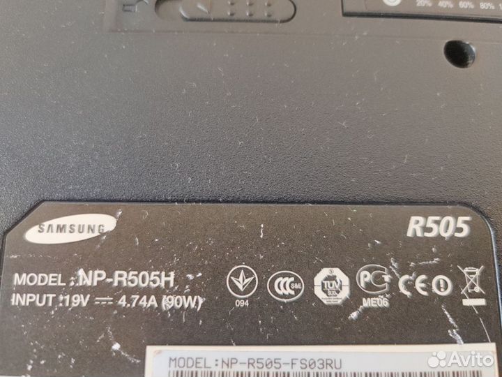 Ноутбук samsung r505 на запчасти