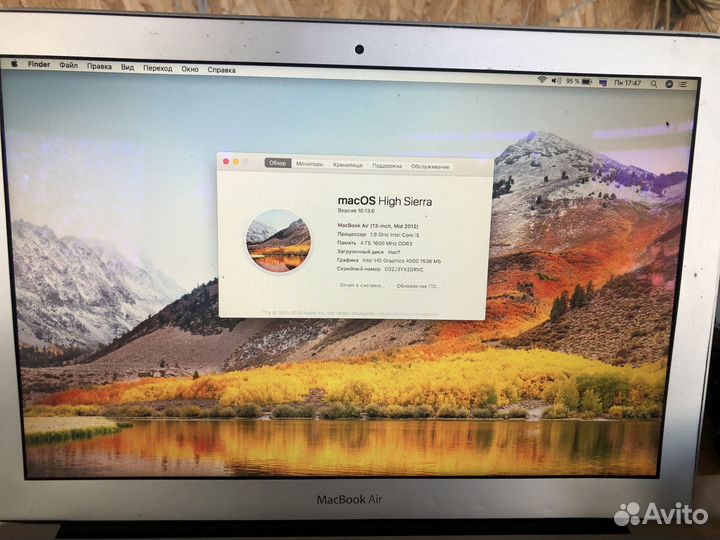 Macbook air A1466 2012г