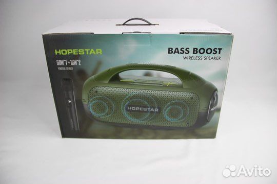 Мощная портативная колонка с микрофоном