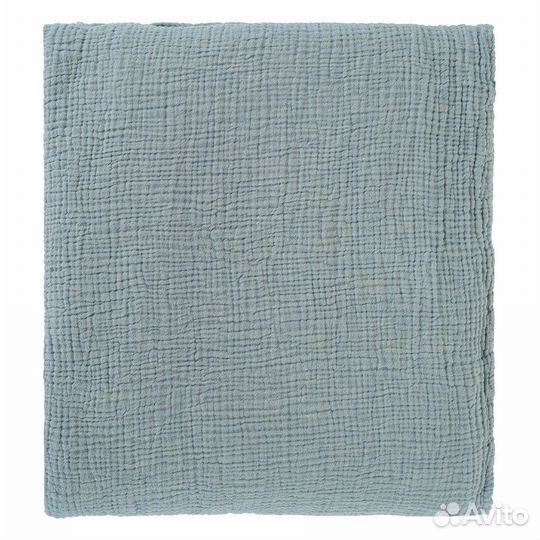 Покрывало из жатого хлопка джинсово-синего цвета и