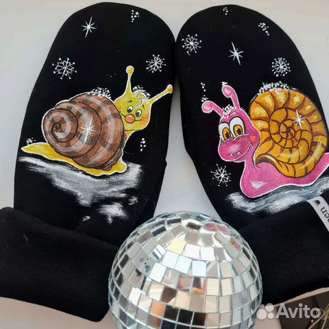 Варежки с ручной росписью