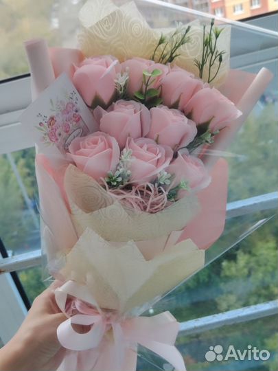 Букет из мыльных роз