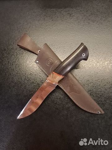 Нож Беркут сталь N690 мельхиор, чёрное дерево