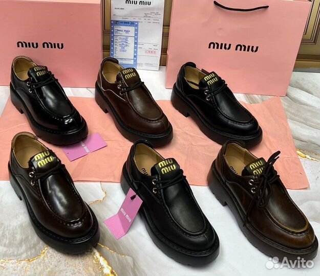 Оксфорды Туфли Лоферы Miu Miu Размер 36-40