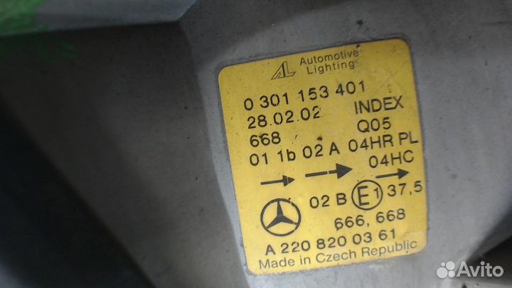 Фара (передняя) Mercedes S W220, 2002