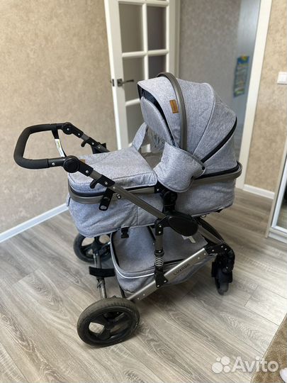 Детская коляска 2в1 Luxmom 555 трансформер серый