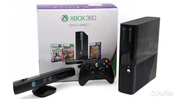 Xbox 360 E 500 Gb Бандл с Kinect В коробке