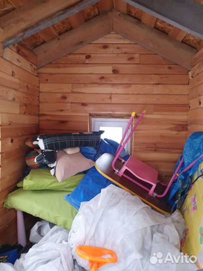 Детский игровой домик деревянный