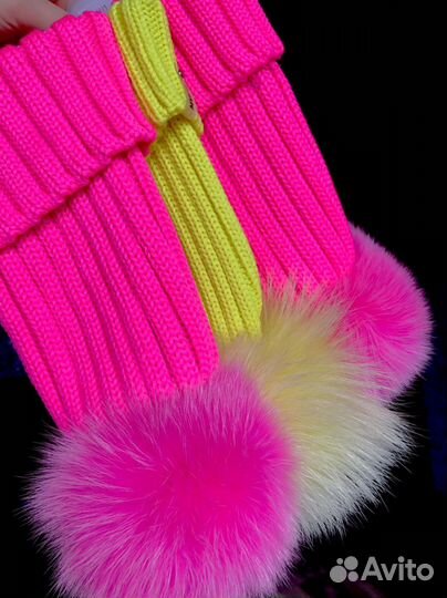 Шапка Catya неоново-розовая и снуд