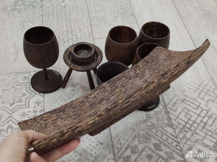 Посуда из кокоса, шкатулка из кокоса