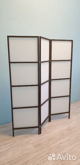 Ширма три створки Черный каркас