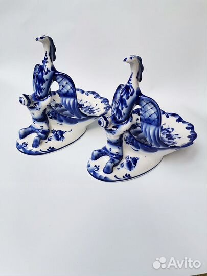 Гжель. Икорница, конфетница Жар-птица