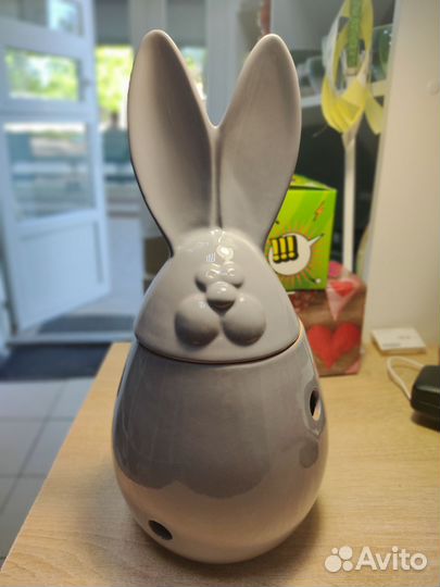 Заяц банка для хранения чеснока из керамики