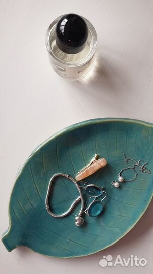 Тарелка керамика ручная работа, тарелка лист