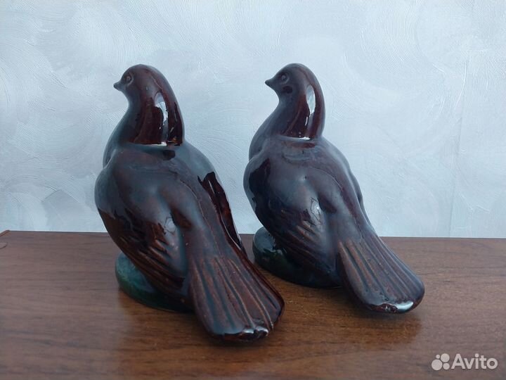 Голубь. Обливная Керамика, майолика Старая Гжель