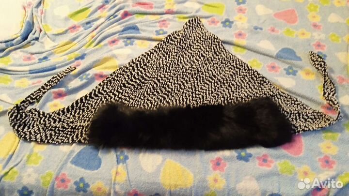 Косынка с натуральным мехом песца