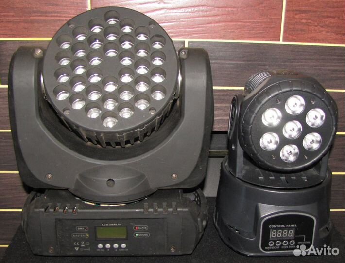 Головы LED светомузыка Pro 2шт Rgbw Строб Mic DMX