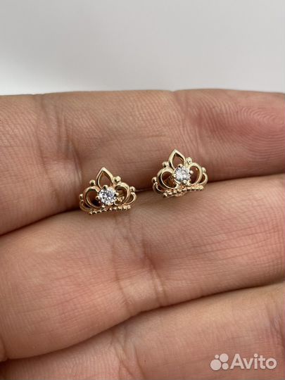Золотые серьги Гвоздики 1.09 гр. 