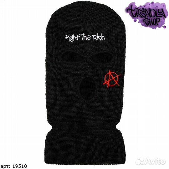 Черные балаклавы с надписями-тату