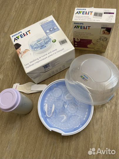 Молокоотсос avent ручной, стерилизатор, термос