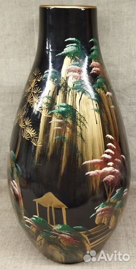 Ваза. Китайская природа. Керамика фарфор 30 см