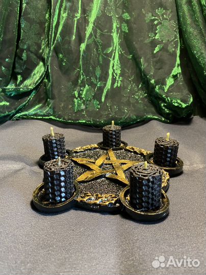 Алтарный ритуальный подсвечник Пентаграмма