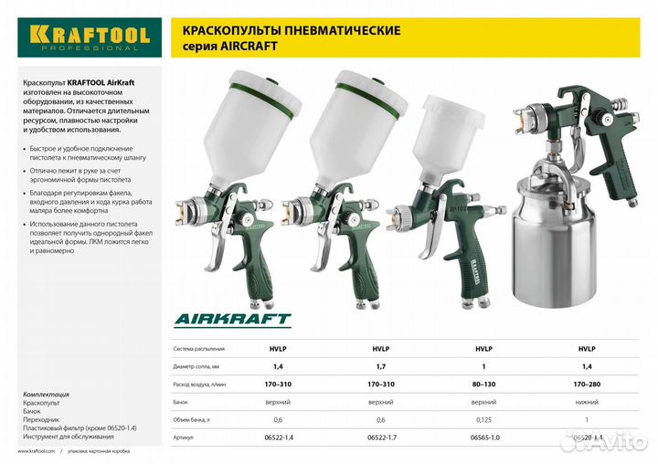 Пневматический краскопульт kraftool 06522-1.7