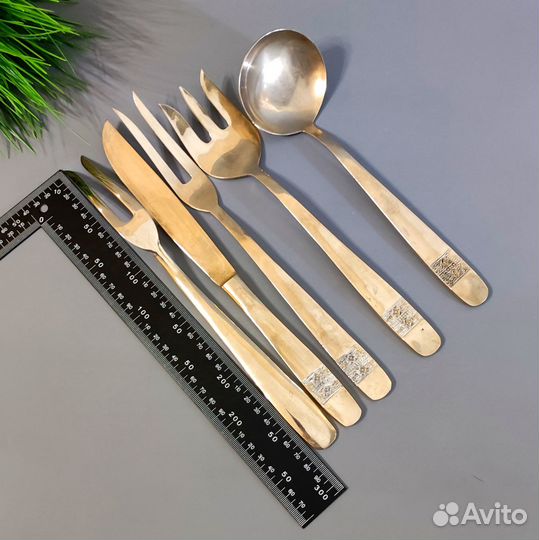 Сервировочный набор для подачи блюд. Латунь. Тайла
