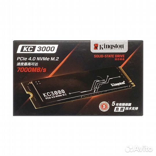 SSD диск kingston M.2 2280 KC3000 2.0 Тб PCI-E 4.0