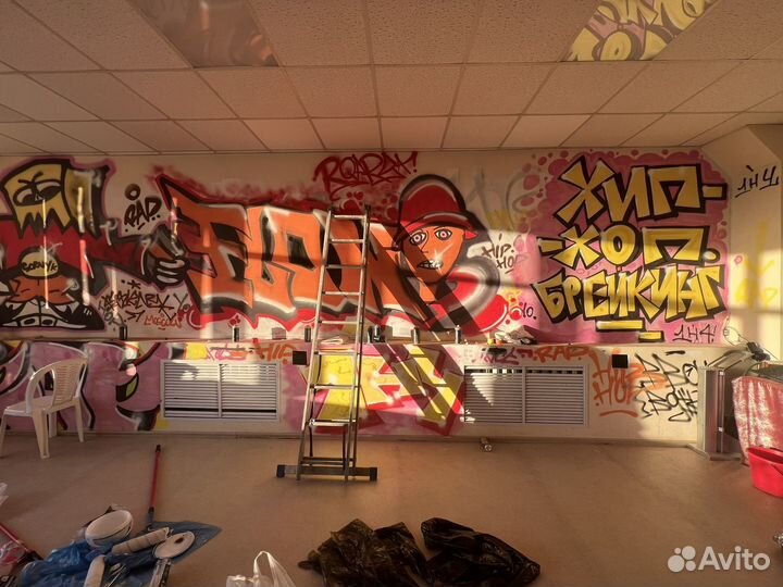 Оформление помещения в стиле граффити