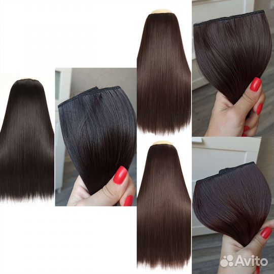 Волосы накладные на заколках 60 см новые