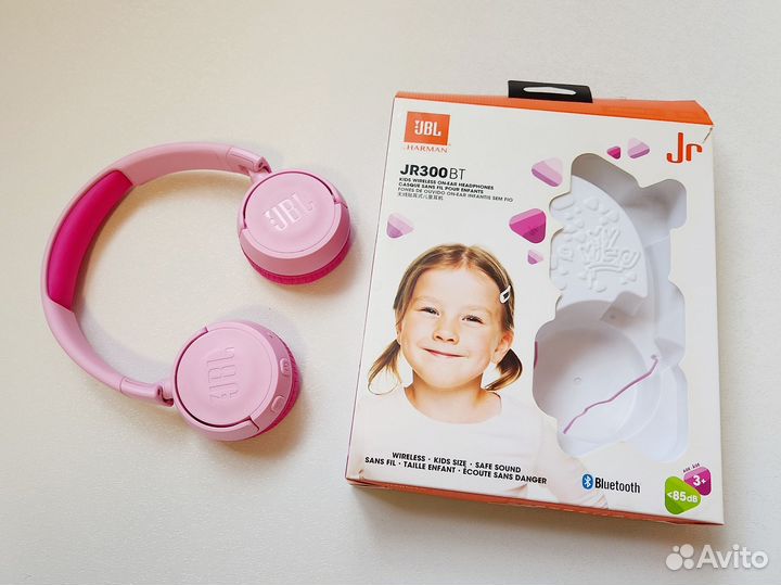 Детские наушники с микрофоном JBL JR300BT Pink