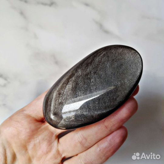 Обсидиан серебристый (крупная галька)