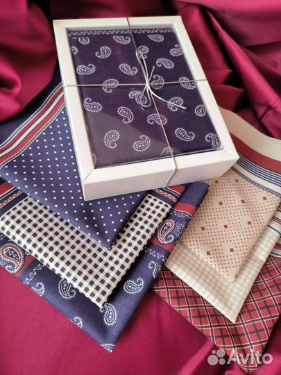 Носовой платок мужской подарочный комплект 6 штук