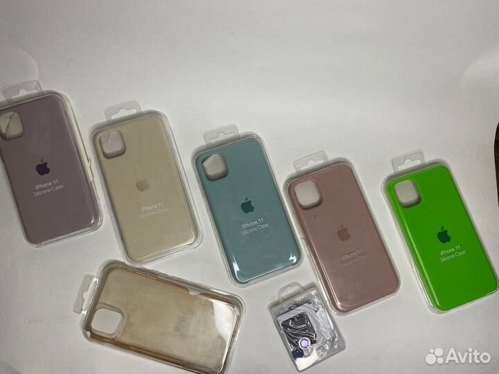 Чехлы на iPhone 11 (7 шт. + защита на камеру)