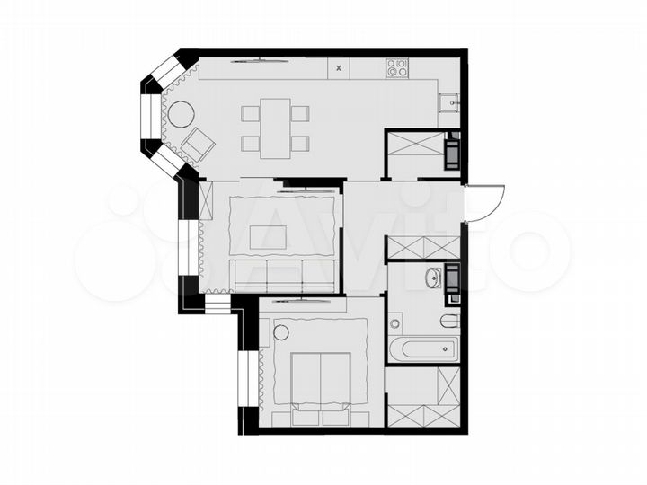 2-к. квартира, 61,6 м², 20/26 эт.