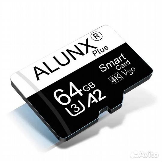 Карта памяти alunx Plus microSD Class 10-U3, 64 гб