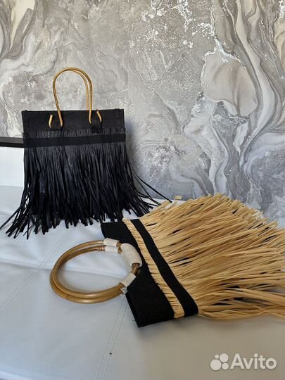 Соломенная сумка шляпа рафия