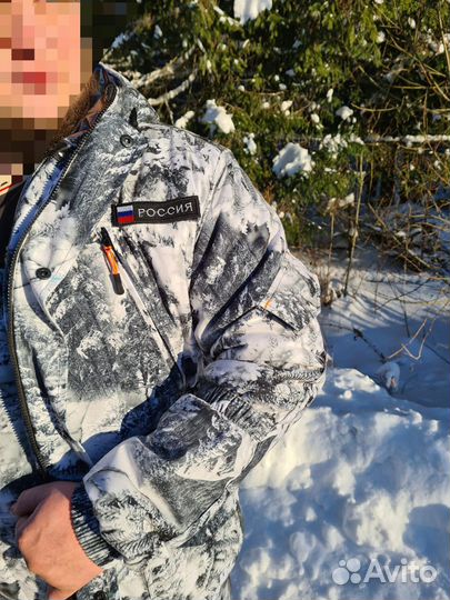 Костюм белый лес на флисе