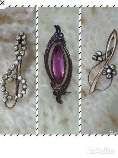 Винтажные броши серебро 875