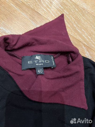 Топ Etro черный с бордовым