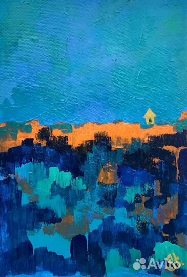 Картина акрилом абстракция на холсте