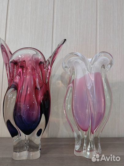 Вазы СССР гутное стекло