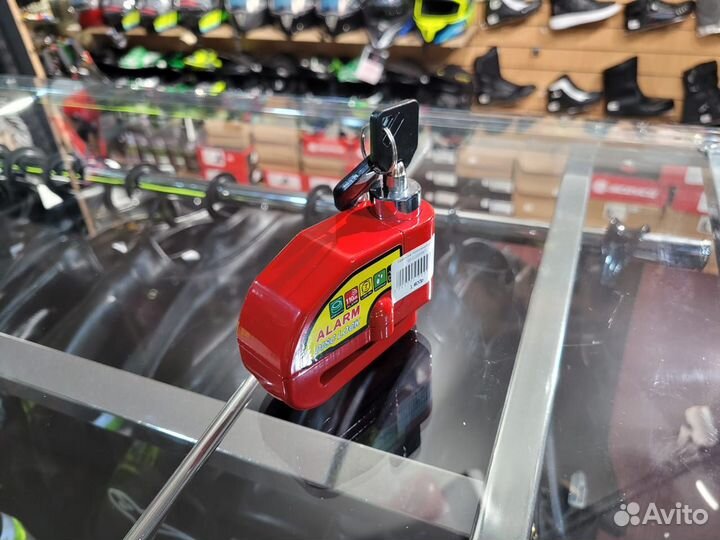 Замок на тормозной диск с сигнализацией на мото