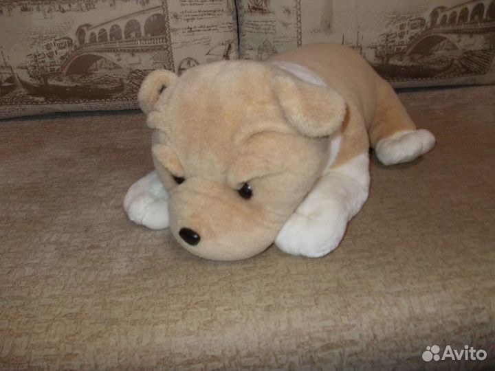 Мягкая игрушка породистая собака, в длину 50 см