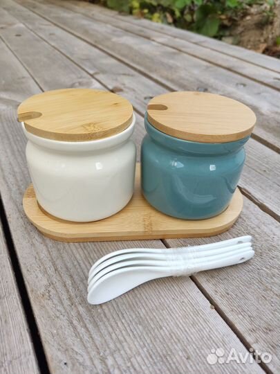 Банки новые для сыпучих сахарница солонка набор