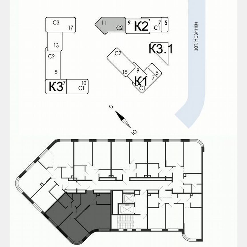 2-к. квартира, 72,4 м², 9/11 эт.
